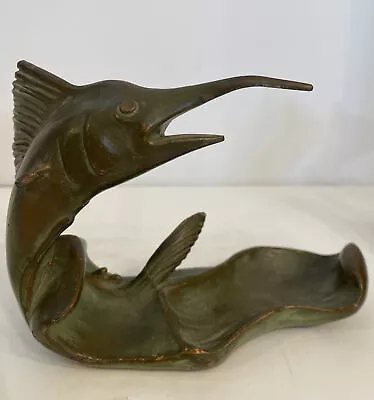 Antique Usa Mcclelland Barclay Sea Sail Sword Fish Art Statue Sculpture Bookends • $395.99