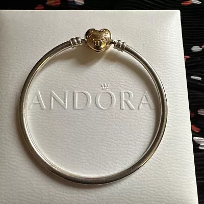 Pandora Authentic Gold Heart Clasp Bracelet • £40