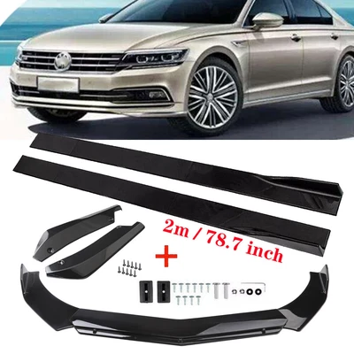 $79.83 • Buy For VW Glof Jetta GTI Car Front Bumper Lip Chin Spoiler Body Kit+Side Skirt