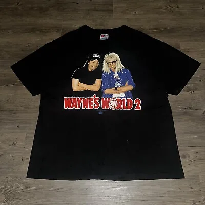Vintage WAYNE’S WORLD 2 Single Stitch Hanes Heavyweight Cotton T-Shirt Size L • $74.99
