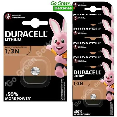 6 X Duracell 1/3N 3V Lithium Batteries DL1/3 N CR1/3N CR1-3N 2L76 - 2032 Expiry • £21.49