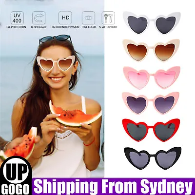 $6.10 • Buy Fashion Women LOVE Heart Shaped Sunglasses Retro Gradient Color Lens Eye Glasses