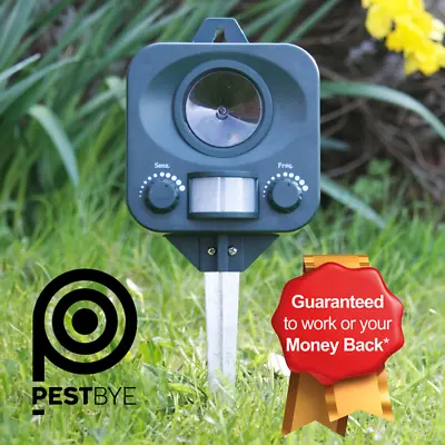 Pestbye Ultrasonic Cat Repeller Repellent W Batteries Dog Fox Deterrent Scarer • £27.99