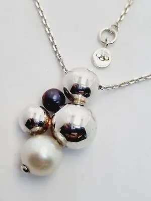 Links Of London Effervescence Bubble Necklace Silver Pearl Chain • £110