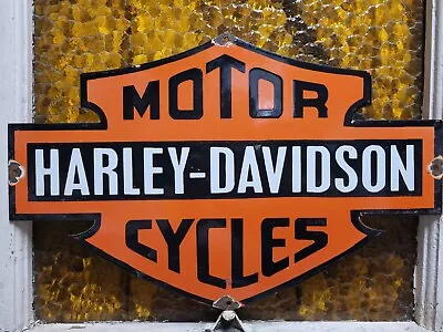 Vintage Harley Davidson Porcelain Sign 20  Motorcycle Dealer Sales Parts Diecut • $299.95