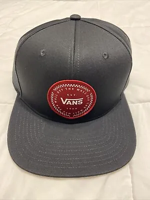 Vans Logo Patch Baseball Snapback Black Vans Flat Brim Hat Cap Brand New OSFA • $24.95