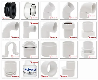 Polypipe 32mm Solvent Weld Waste Fittings In White (actual Size 36mm) • £1.62