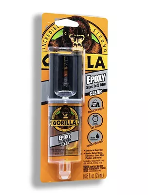 Gorilla Epoxy 5 Minute Epoxy Set 2 Part .85 Ounce Syringe Clear • $11.73