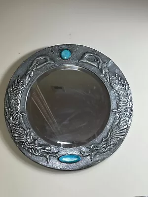 Arts And Crafts Pewter Wall Mirror With Ruskin Stones From Liberty & Co? • $3500