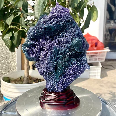 3.31LB Beautiful Natural Purple Grape Agate Chalcedony Crystal Mineral Specimen. • $0.99