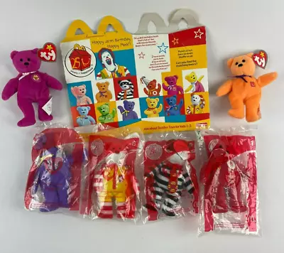 2004 McDonald's Ty Beanie Bears 25th Anniversary Lot Of 6 With Happy Meal Box • $9.99