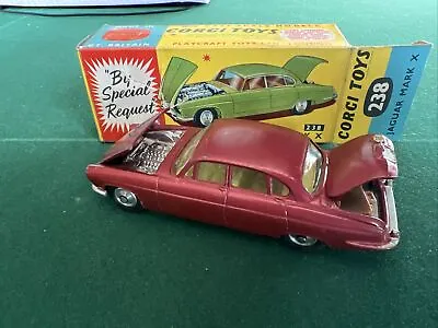 Jaguar Mark X Saloon Corgi Toys (#238) In Metallic Cerise (produced 1962–67) VGC • £50