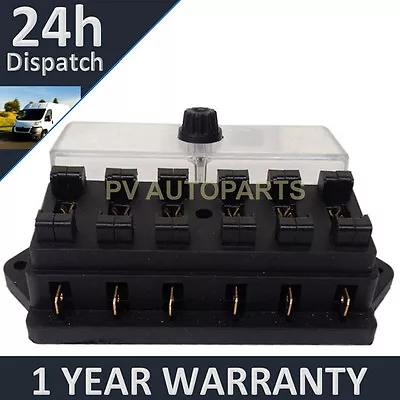 £5.50 • Buy New 6 Way Universal Standard 12v 12 Volt Atc Blade Fuse Box Clear Caravan