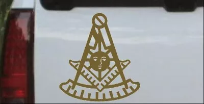 Masonic Past Master Car Or Truck Window Laptop Decal Sticker Gold 3X2.8 • $4.99