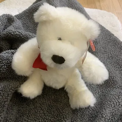 Bianca I Love You White Bear Russ Red Ribbon Valentines Plush Stuffed Animal • $10