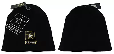 8  US Army Star Shadow Military Black Embroidered Beanie Skull Cap Hat WIN601T • $9.88