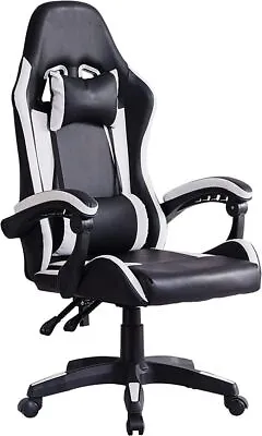 Faux Leather Racing Gaming Chair Swivel Office Gamer Desk Chair Adjustable New • £49.99