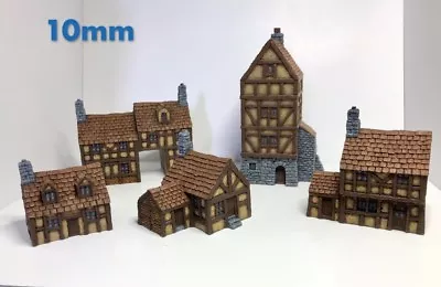 10mm Wargame Buildings - 5 X Timber Framed Buildings Set - Warmaster • £35.50