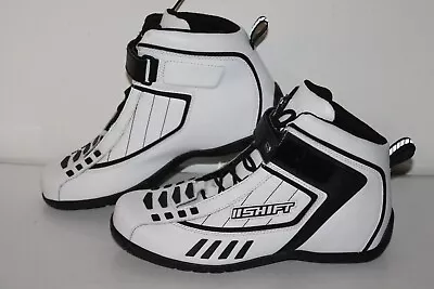 Shift Racing Fuel Motorcycle Street Riding Shoes/Boots White/Blk Men's Size 10 • $54.88