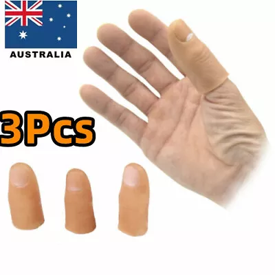 3pcs Soft Fake Thumb Tip Close Up Finger Vanish Appearing Trick Novelty Prop New • $5.49