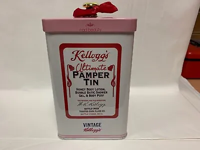 Kelloggs Ultimate Pamper Tin Pink And White  Empty • £14