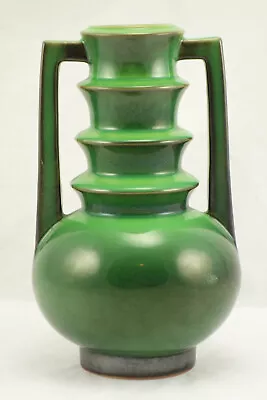 Vintage Roseville Pottery Futura Art Deco Vase 9  Partial Original Sticker • $175