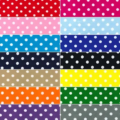 £5 • Buy Polycotton Fabric 4mm Oh Sew Polka Dots Spots Spotty Dotty Dot
