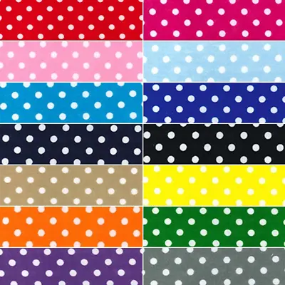 Polycotton Fabric 4mm Oh Sew Polka Dots Spots Spotty Dotty Dot • £2.70