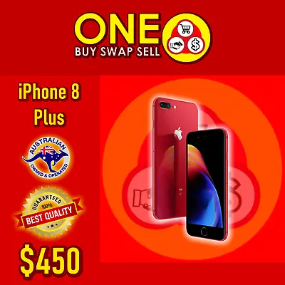 Red Apple IPhone 8 PLUS + 64GB A1864 Australia Unlocked • $450