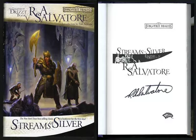 R. A. Salvatore SIGNED AUTOGRAPHED Streams Of Silver Icewind Dale Trio HC Book 5 • $170