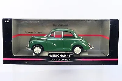 MINICHAMPS 150 137000 Morris Minor Saloon Car 1959 Green 1:18 Scale Die Cast • £160