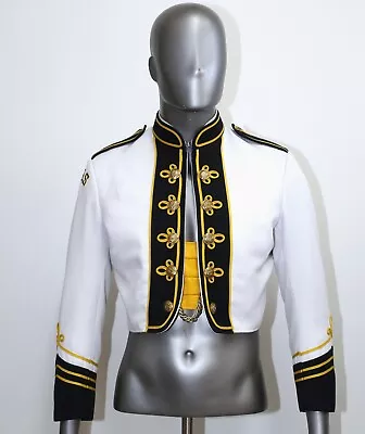 Vintage 1970s White Marching Band Uniform Short Jacket SOL FRANCK Size M • $65