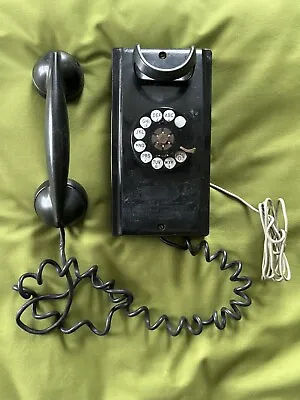 Good Vintage Midcentury Black Western Electric 354 Wall Phone F1 Bakelite Handle • $69.99