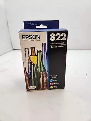 Epson 822 Black Color Cyan Magenta Yellow Ink Cartridge T822120-BCS 2025 OEM • $39.99