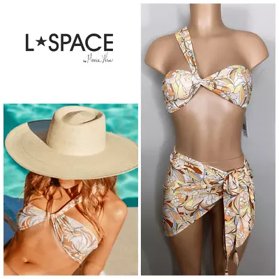 New. L*SPACE Floral One Shoulder Twist Bikini Top. Small. Retails $114 • $59