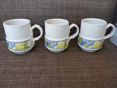 3 Vernon Ware Metlox FLORENCE 3 3/4  Mugs HTF • $29.99