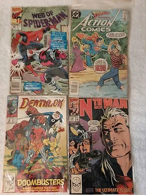 Lot 4 Vintage Sealed Comic Books Spiderman Superman Deathlok NthMan  • $10.78