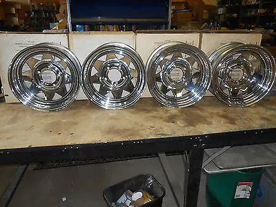 14x 6   VINTAGE  NOS   ROCKET TRAIL DUSTER CHROME    RIM WHEEL 81-4336 • $400