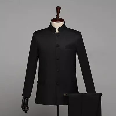 Men Zhongshan Single Breasted Suit Traditional Chinese Tunic Blazer Coat Fashion • $47.01