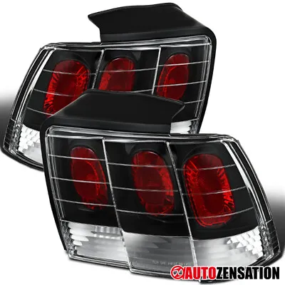 Fit 1999-2004 Ford Mustang GT Black Tail Lights Brake Lamps Left+Right 99-04 • $77.99