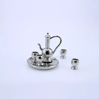 1 Set 1:12 Scale Dollhouse Miniature Round Tray Tea Set Wine Accessories Decor • $6.66