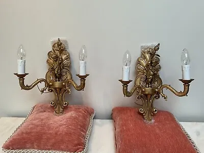 Pair Of Wall Lights French Neo /Classical With A Large Cherubs Figurine • £135