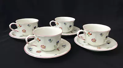 Villeroy & Boch Petite Fleur Coffee Cup & Saucer Luxembourg ~ 4 Sets • $39.99