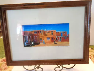 Colorful Julie B. Salazar Print Of Mexican Pueblos Titled  The Couple  • $16.99