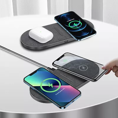 40W 2in1 Wireless Fast Charger Mat For Apple AirPods IPhone Samsung Z Flip 5 S23 • $25.96