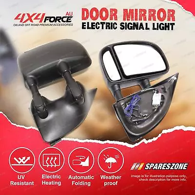 2 X Door Mirrors With Electric Signal Light On Black Cover For Ford F250 F350 • $402.95