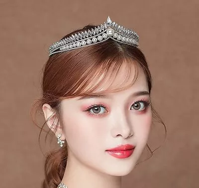 £14.45 • Buy Bridal Pearl And Crystal Tiara
