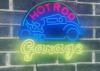 Hot Rod Garage 10  Vivid LED Neon Sign Light Lamp Beer Bar Store Wall Decor • $64.99