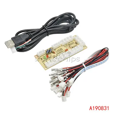 Zero Arcade Delay USB Encoder To PC Joystick +2Pin Buttons Wire+Rocker Cable Kit • $5.45