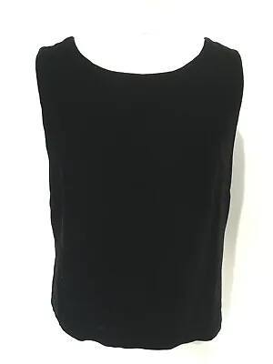 Lovely East Black Soft Silk Blend Velvet Lined Top Size 14 • £2.99